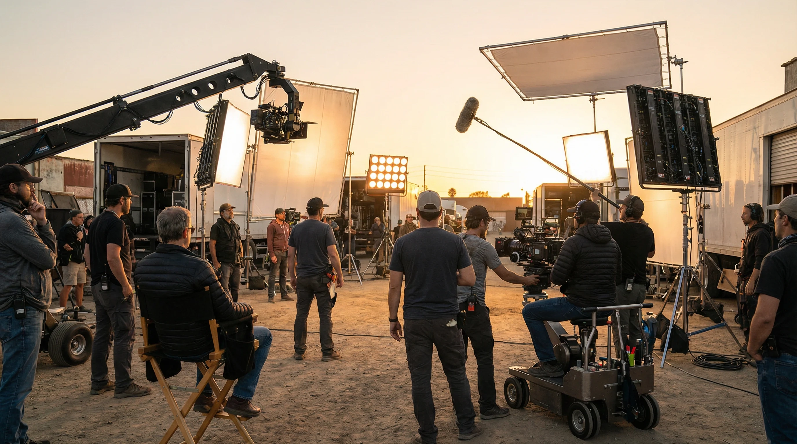 体育生系列拍摄团队在训练场馆工作